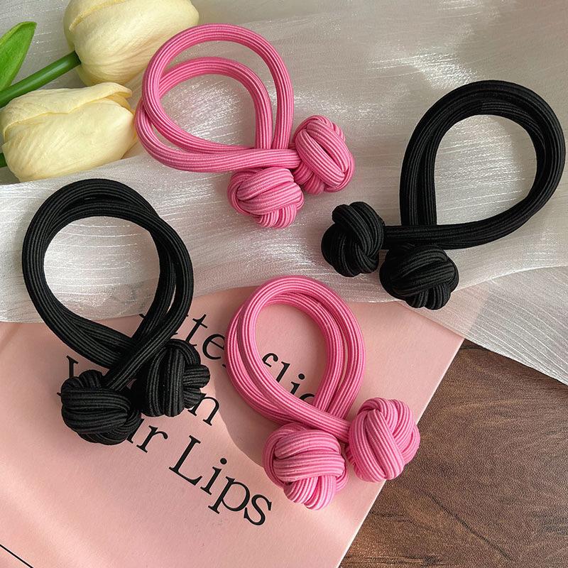 High Ponytail Hair Band Elastic Rubber Chinese Knot Hair Rope Scrunchies Hair Tie Simple Knotted Head Rope For Women Decor Gift