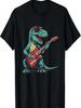 Guitar Dinosaur For Jurassic And Music Lovers T-Shirt
