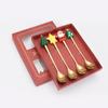 4PCS Christmas Coffee Spoons Christmas Stainless Steel Small Spoon Teaspoons Dessert Spoon New Year Christmas Ornament Tableware