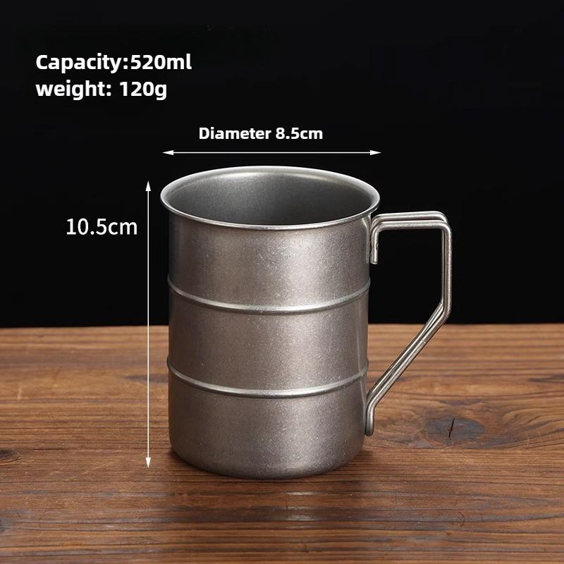 1Pc Stainless Steel Outdoor Camping Cup Portable Retro Beer Mug with Handle Coffee Cup Picnic Drinkware Gifts for Men