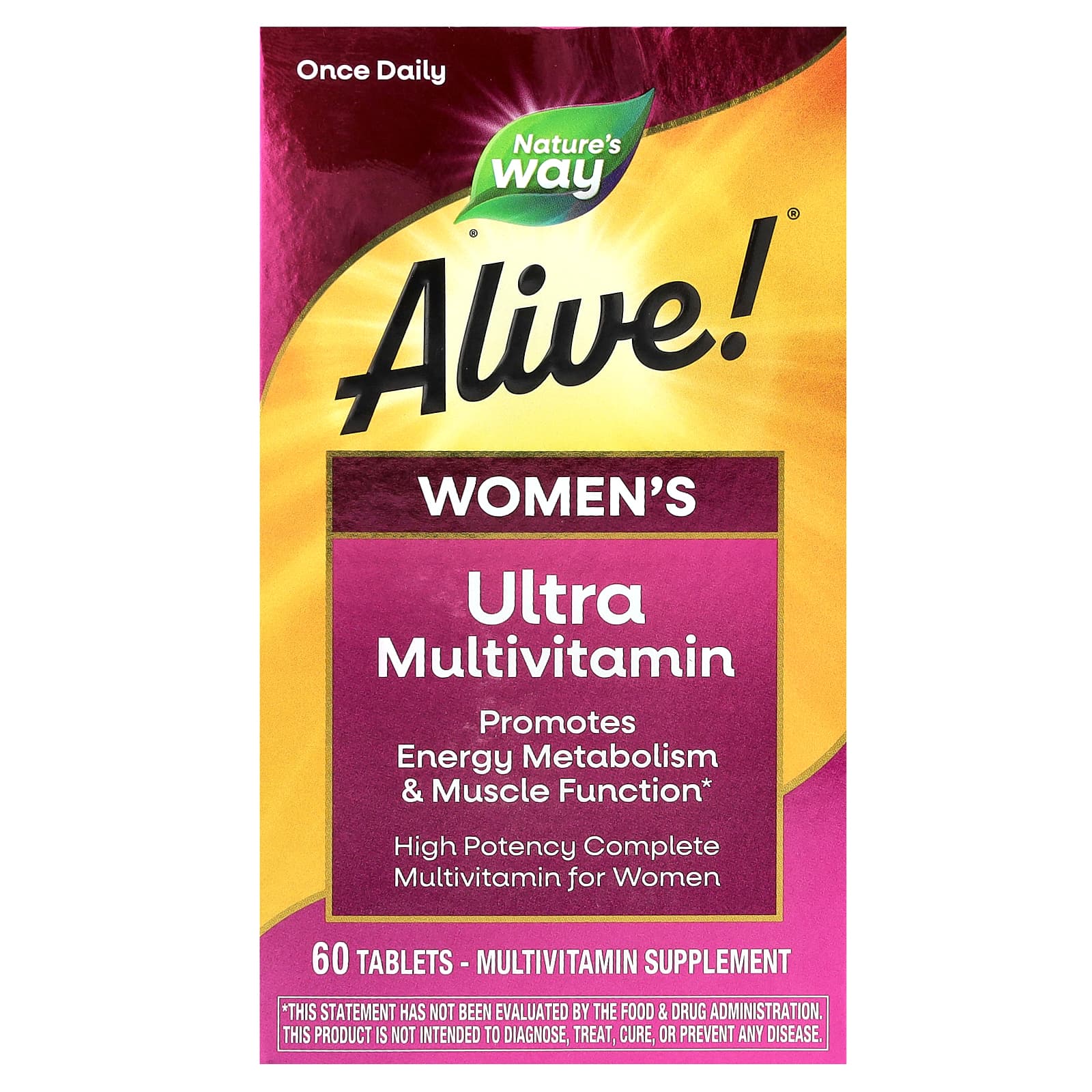 

Nature S Way, Alive!, Ultra Multivitamin for Women, 60 Tablets
