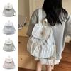 Large Capacity Drawstring Striped Backpack Lightweight Students School Bag Nylon Backpack  Women