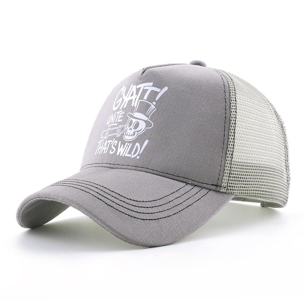 Summer Baseball Cap Outdoor Breathable Mesh Trucker Cap Men Women Printing Skull Snapback Hip Hop Caps Adjustable Visor Cap