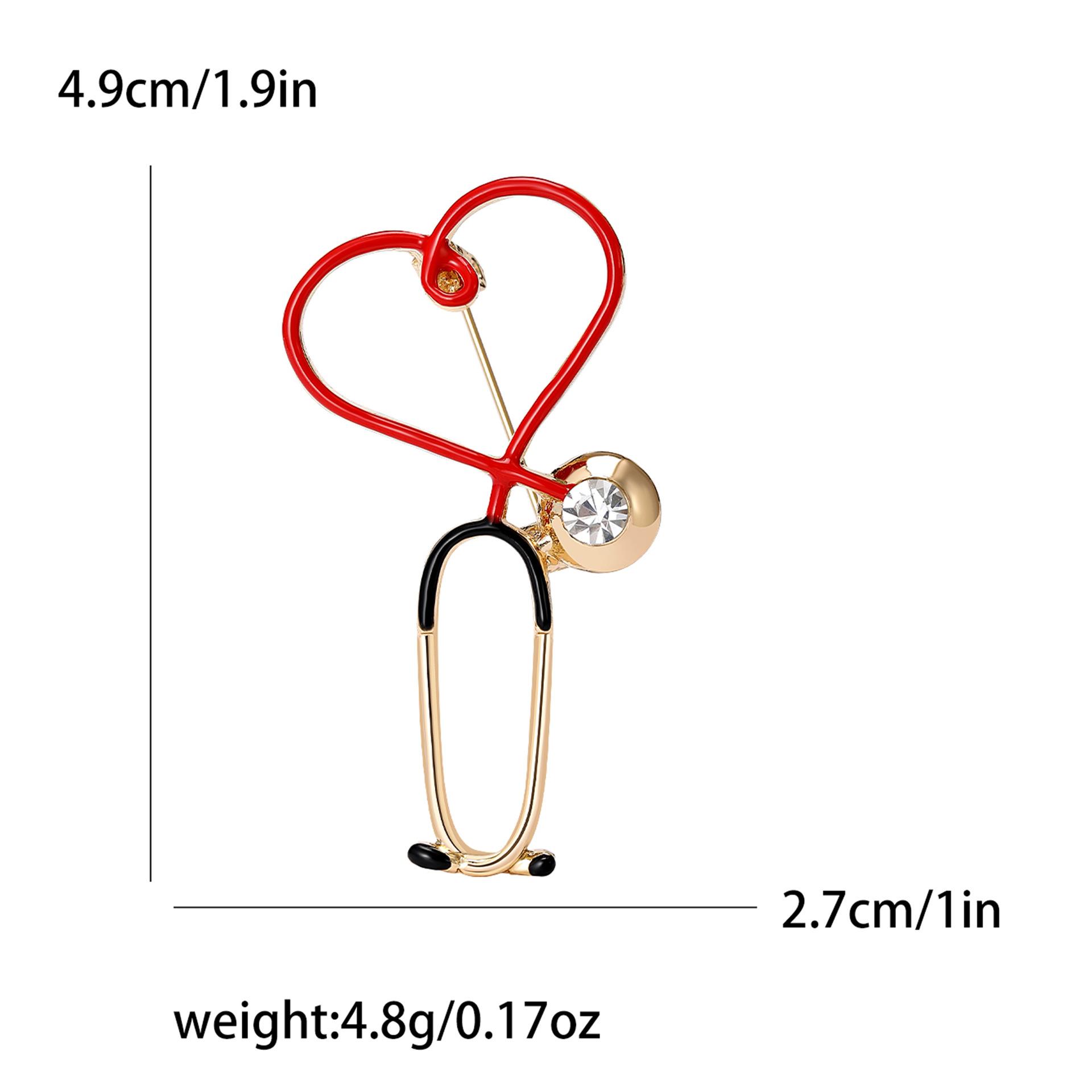 

Мода Творческая личность Доктор Стетоскоп Брошь Простые аксессуары для одежды Кардиган Куртка Анти-свет Корсаж чёрный