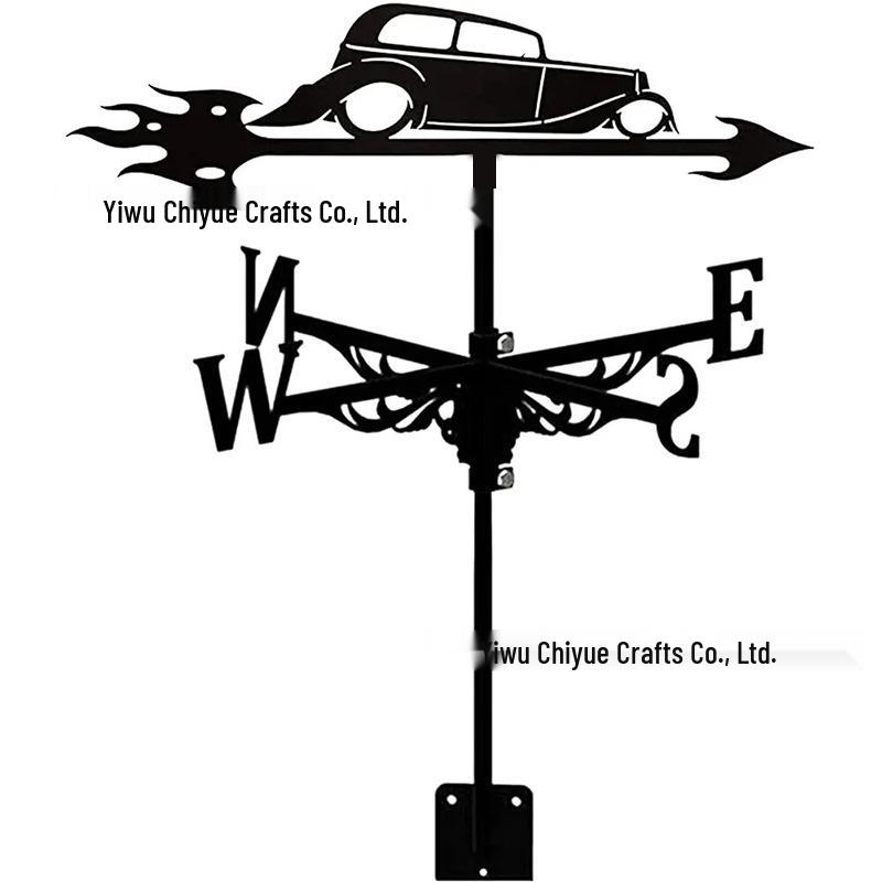 Weather Vane Ornament: Outdoor Wrought Iron Spray-Painted Roof Decoration Metal Craft