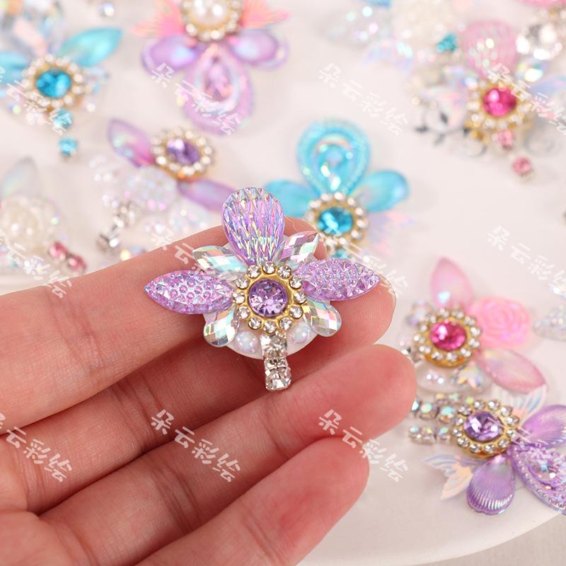 Children s Flashing Diamond Princess Flower Forehead Tattoo Sticker - Party Essential.