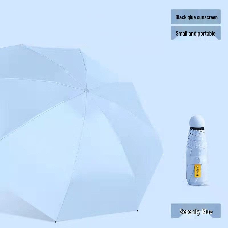 UV Protective Black Folding Sun Umbrella - Anti-Ultraviolet Women's Sunshade with Custom Logo