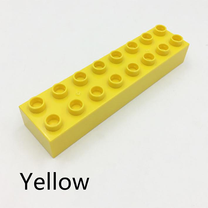 Big Size DIY Building Blocks Thick Figures Bricks 2X8Dot 4PCS Educational Creative Toys for Children Compatible With Brands