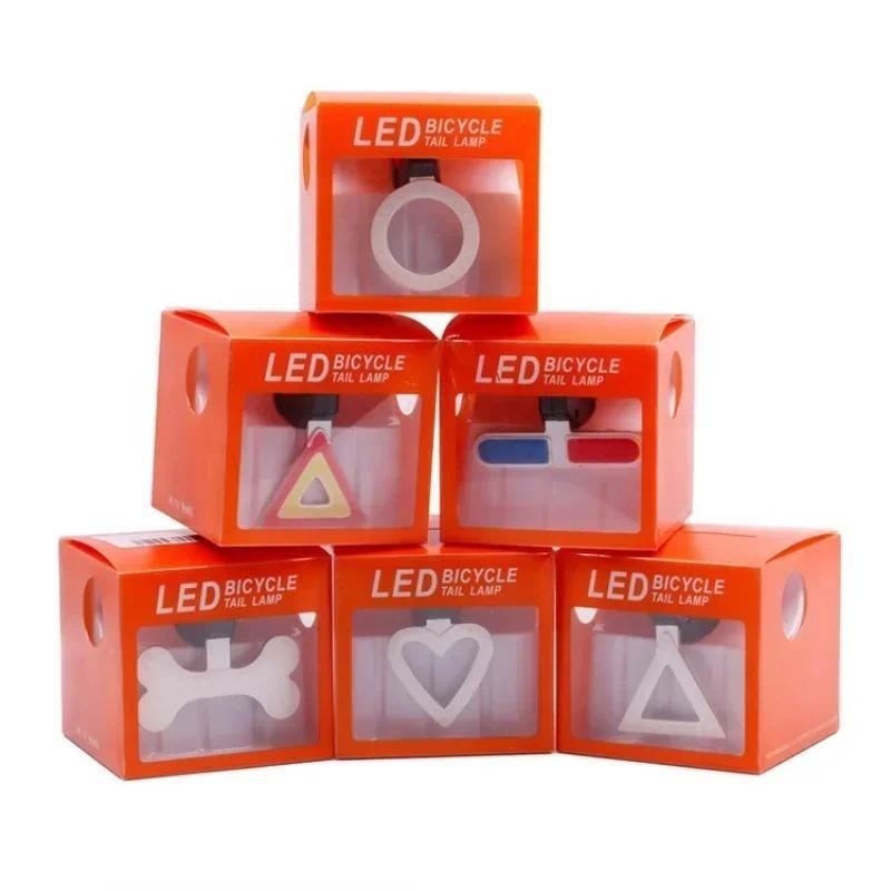 Bike Heart Shape Tail Light USB Rechargeable Bicycle Rear Lamp Waterproof Taillight 5 Mode