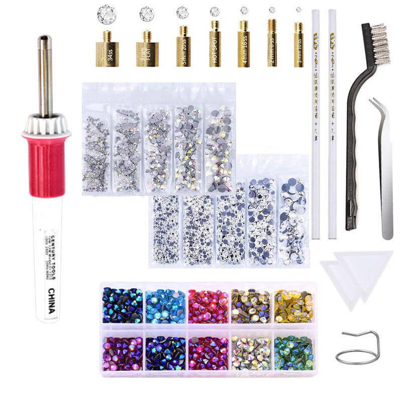 

Набор из семи горячих дрелей, термоклей, имитация австрийского горячего дреля, коробка с пятью упаковками ювелирных аксессуаров European Standard