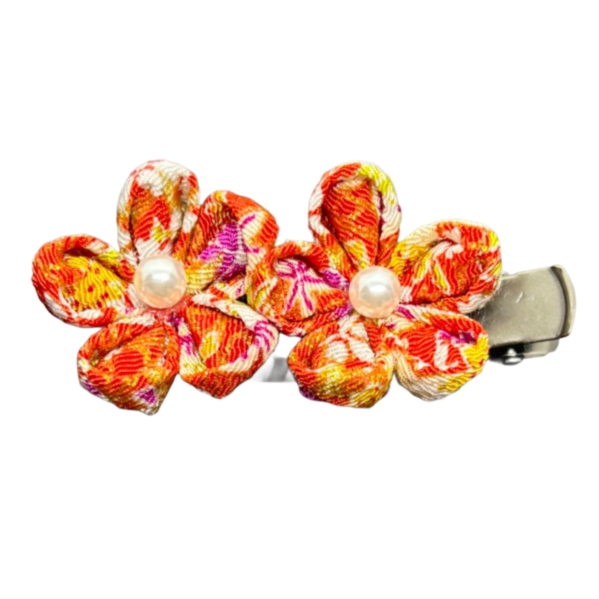 

Hair Ornament Hairpin with Two for Easy to Tsumami-zaiku Flowers, 753, Kimono, Coming-of-Age Ceremonies, Weddings, Graduations, Wear, Tsumami-zaiku