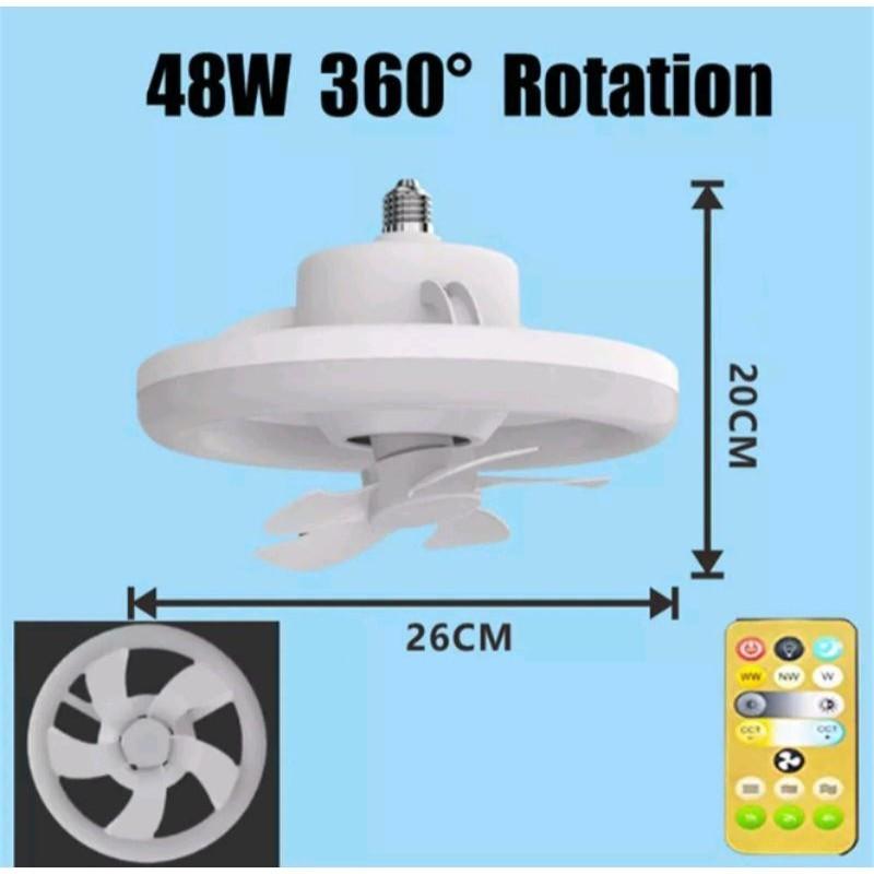 

48/60W 3 Modes 360° Rotation LED Ceiling Fan Light with Remote Control Living Room Low Noise Ceiling Fan Lamp Rotation 48W