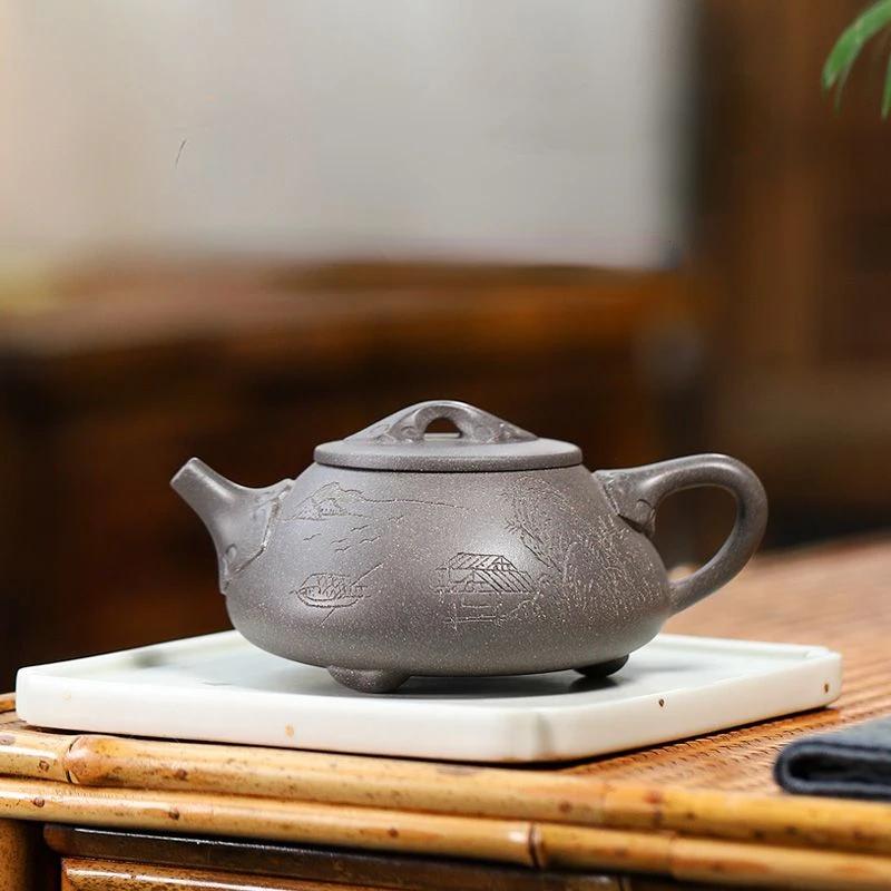 

275ml Yixing Purple Clay Pot Handmade Teapot Household Kung Fu Tea Set