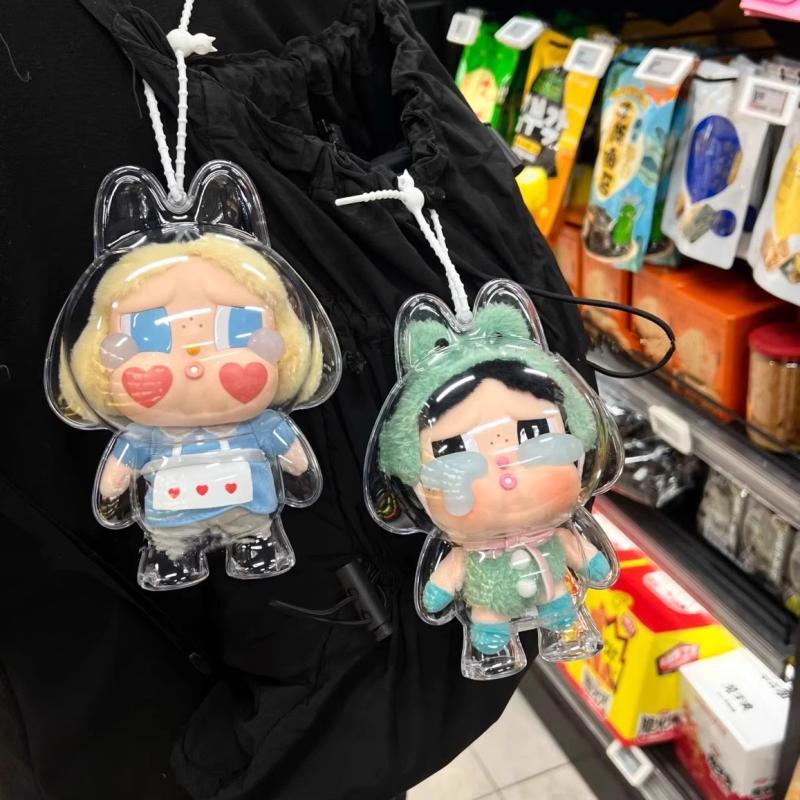 For Labubu Crybaby Transparent Protective Cover Plush Doll Toy Cover Storage Box