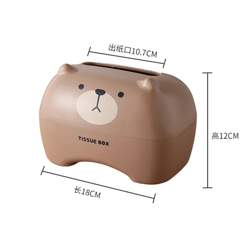 Tissue Box Table Napkin Rings Tissue Case Paper Box Container Bamboo Cartoon Cover Solid Storage Box Home Table Decoration
