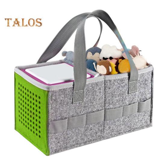 Wireless Speaker Felt Storage Bag Portable Handle 2 Compartments Large Capacity Foldable Audio Player Kids Stuffed Toy Snack Organizer Carrying
