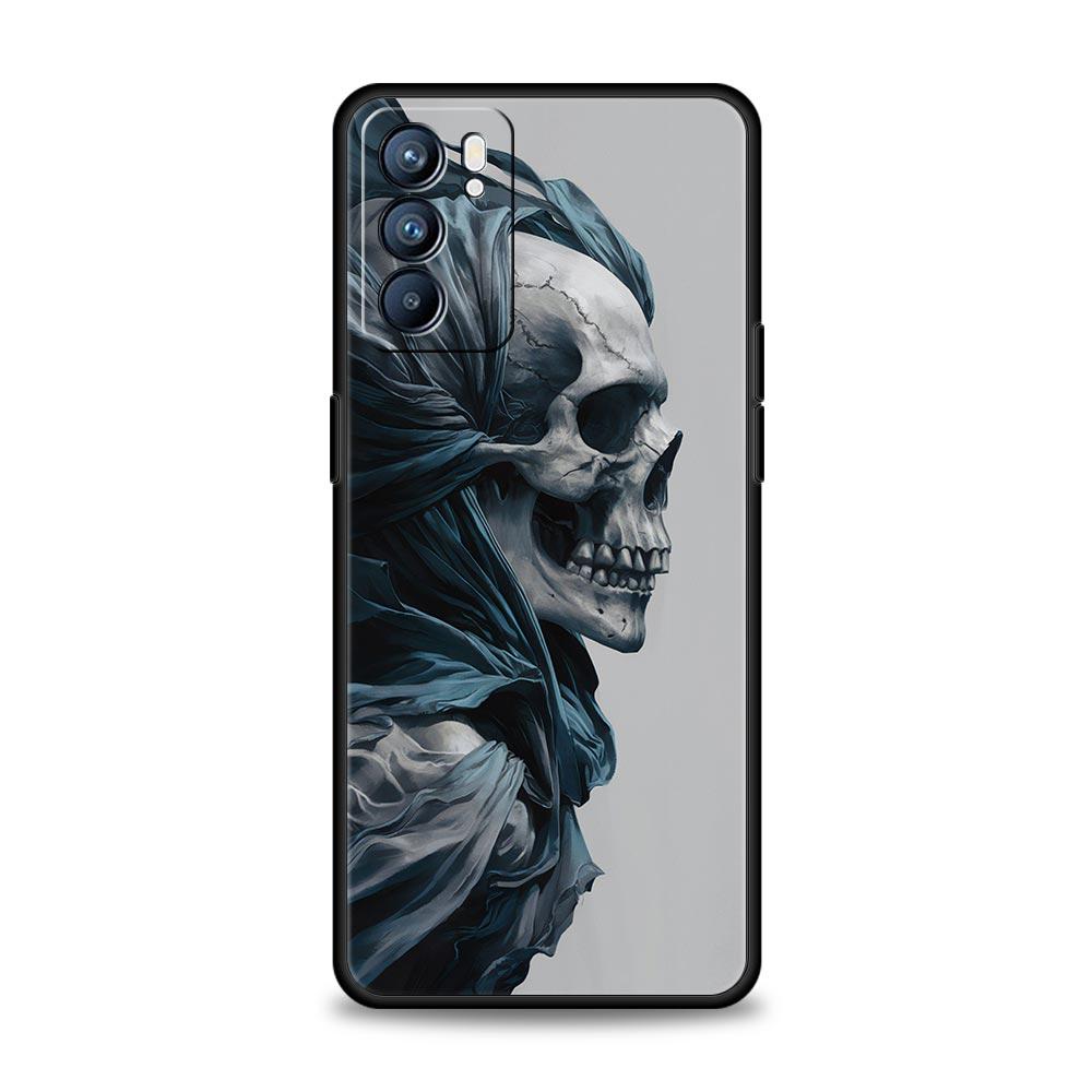 Skeleton Skull Phone Case For Oppo Reno 13 12 11 10 7 F Find X5 X6 A98 A80 A79 A78 A57 A54 A31 A17 Pro 5G Soft TPU Cover Fundas