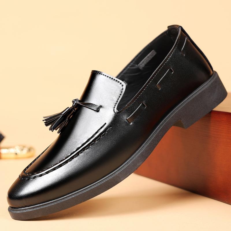 Summer new soft leather beanie shoes business men's casual leather shoes men's shoes men's derby shoes