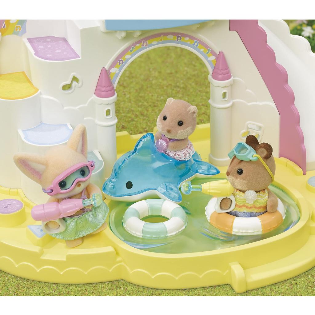 EPOCH Sylvanian Families Nursery Set Babies Set Water ST Mark Certified Toy Dollhouse for Ages 3 and Up [Friendly - Play] S-75