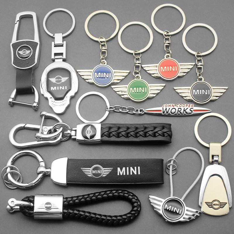 1Pz Portachiavi per Auto Fibbia Portachiavi in Pelle PU Anello Portachiavi Accessori Auto Per Mini Cooper R55 R56 R57 R58 R59 F54 F55 F56 F60 Logo cnjaw55