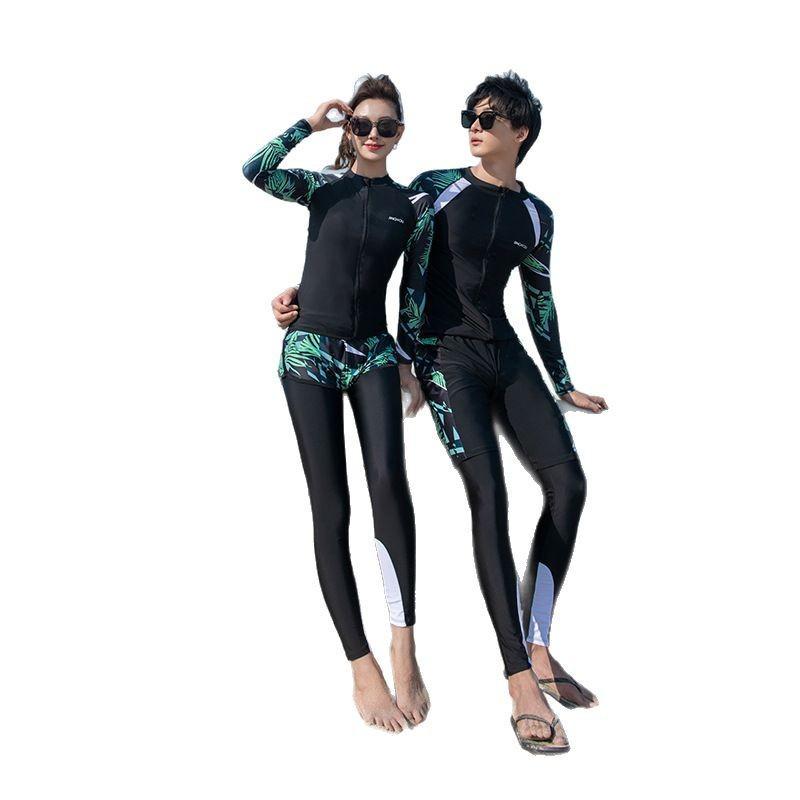 Quick-Dry Rash Guard Swimsuit Women Men Long Sleeve UV Protection Swimwear Snorkeling Surfing Water Sports