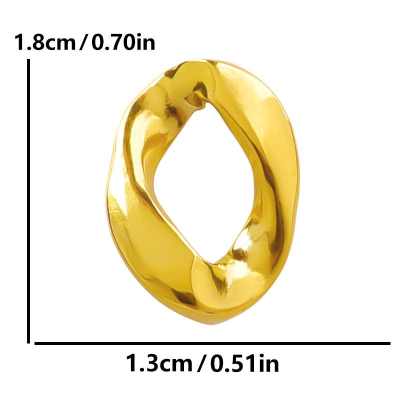6 Stück/Los Unregelmäßige Geometrische Hohlverbinder Anhänger Edelstahl Charms Für Schmuckherstellung Zubehör Goldfarbe Oval Rund