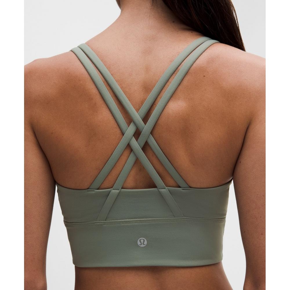 Lululemon Energy Longline Bra  MeDium Support  B D Cups Willow Leaf