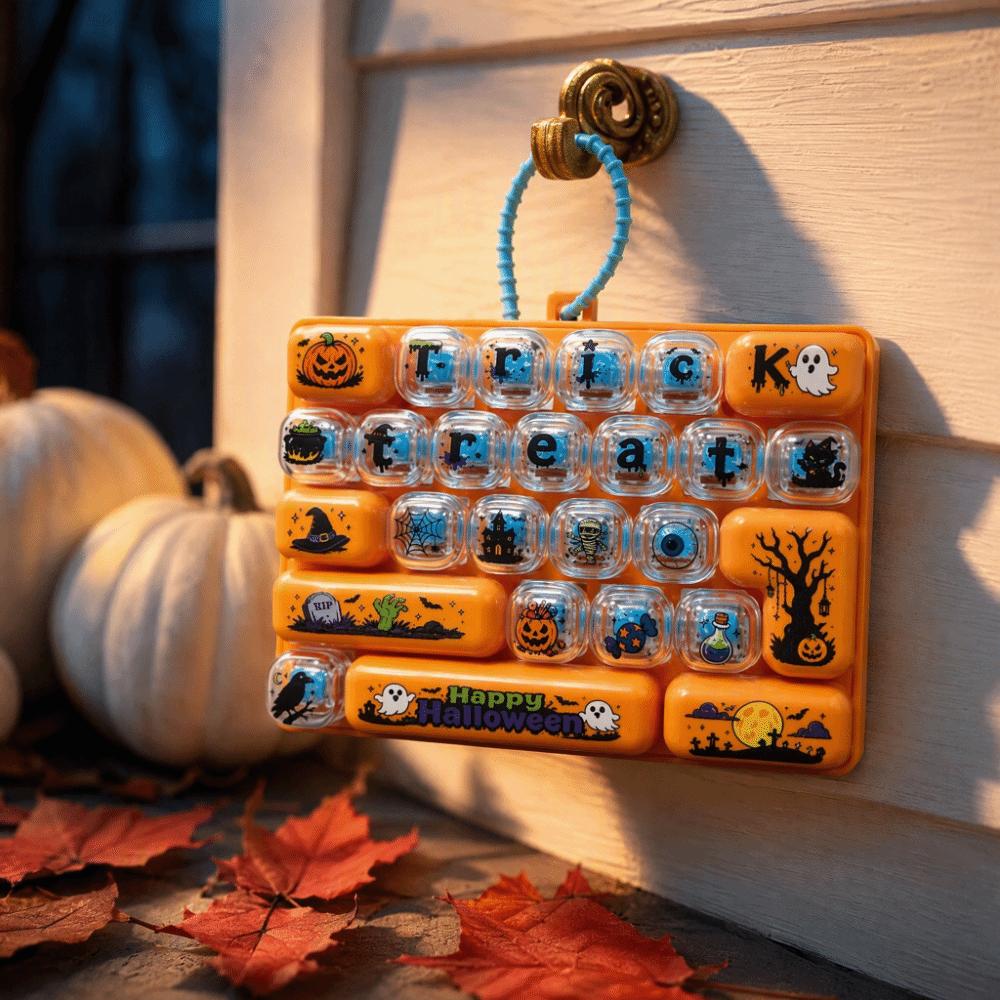 Creative Style Mini Keyboard Pendant 26 Key Halloween Keyboard Keychain Accessories Gift