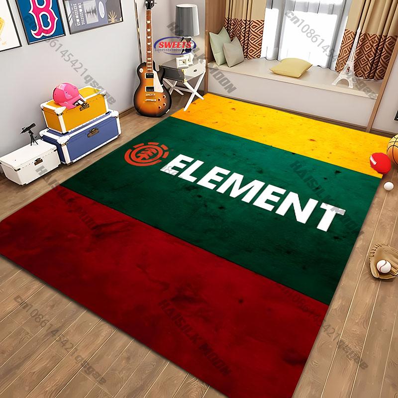 3D E Element Skateb0ards Boardsport Logo Themed Printed Carpet Modern Bedroom Living Room Sofa Decorative Rug Non Slip Mat Gift