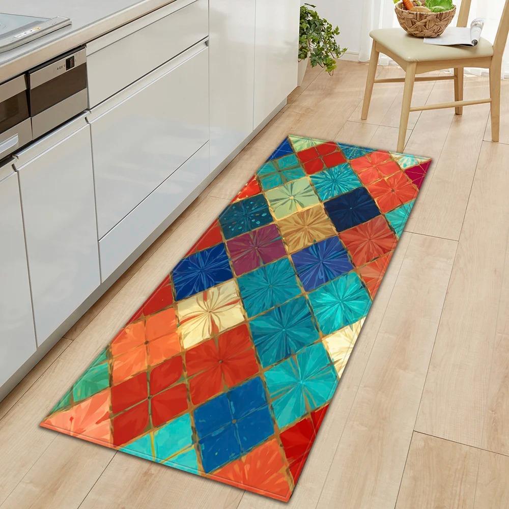 Creative Colorful Geometric Pattern Home Kitchen Floor Mat Door Front Decoration Floor Mat