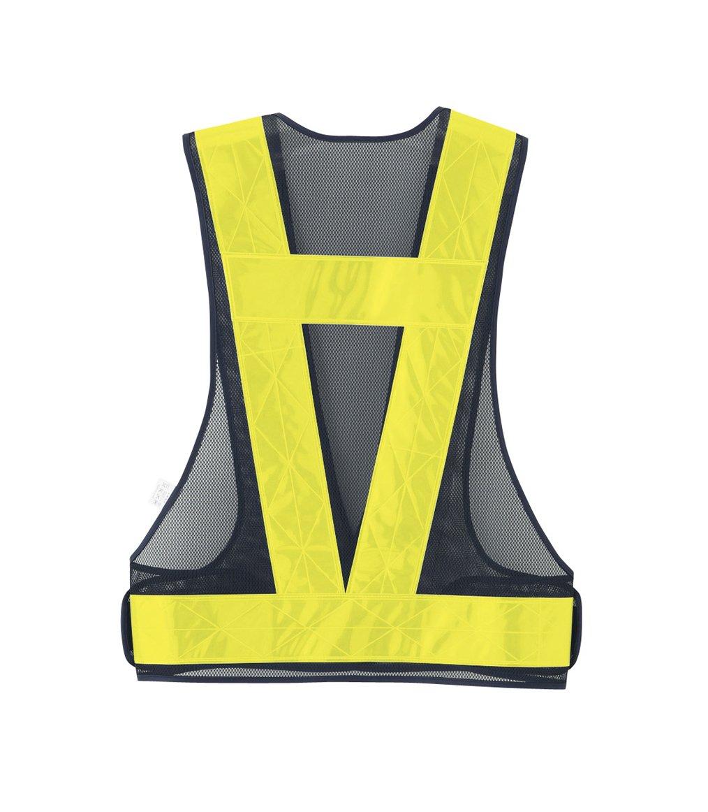 ASAHICHO Safety 70003 Navy x Size F Vest, Spring/Summer, 77, Yellow,