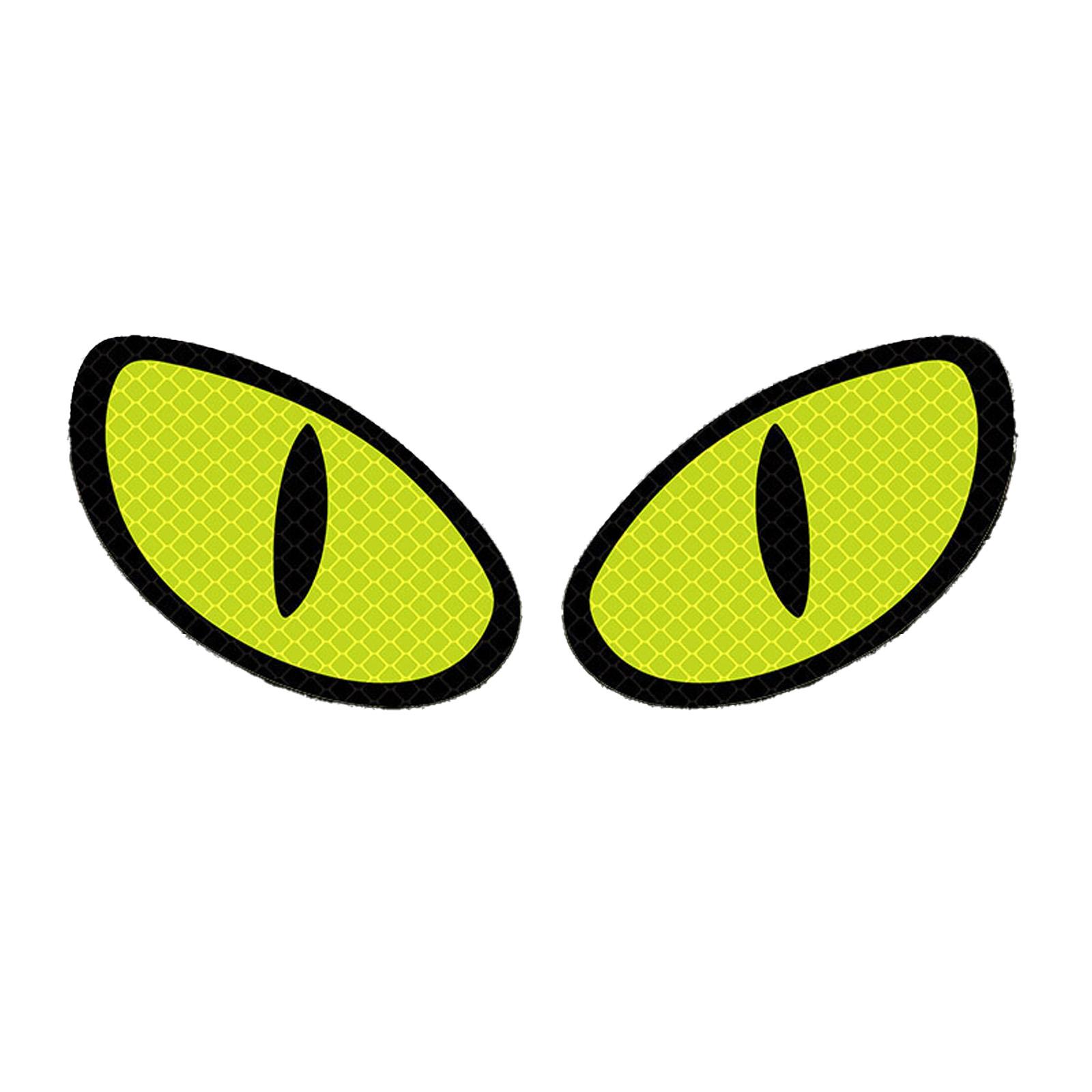 

1 пара наклеек-катафотов «Дьявольский глаз» для мотоцикла/автомобиля, передние/задние самоклеящиеся декоративные светоотражающие наклейки, украшение для транспортного средства B зелёный