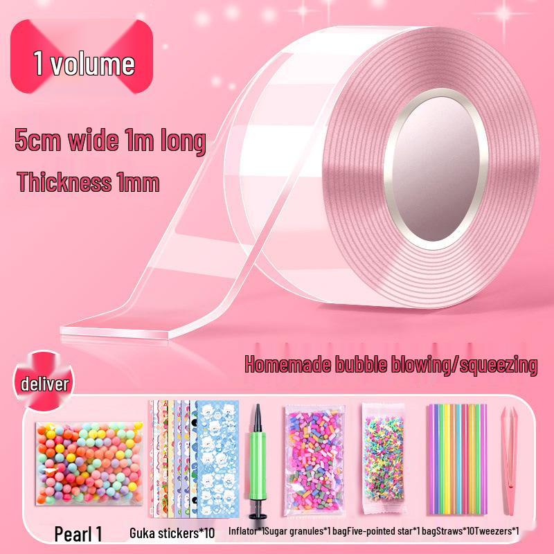 Nano Gel Squishy Toy Craft Kit - Double-Sided Tape & High Viscosity Bubble Blowing Set