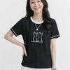 Navava Women CaT PrinTing Color Block Round Neck ShorT Sleeve T shirT nT3274