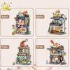 Ungiftige Stadt Mini Chinesische Straßenansicht Feinschmeckerladen Mikro-Bausteine Set Meeresfrüchte-Restaurant DIY Bausteine Spielzeug für Kinder