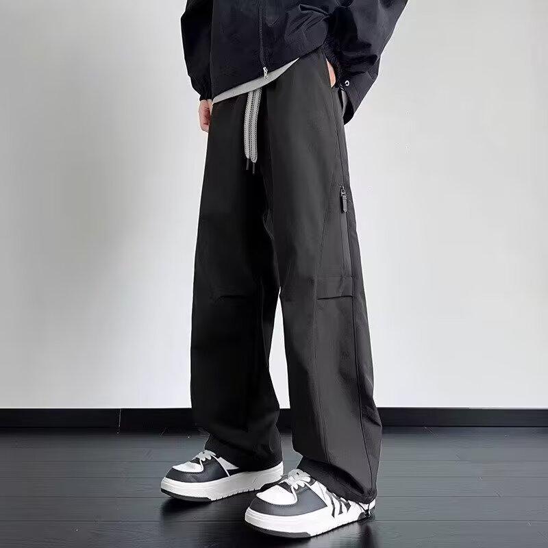 

New loose casual pants men s trendy pants summer thin drop wide leg mopping trousers 4XL