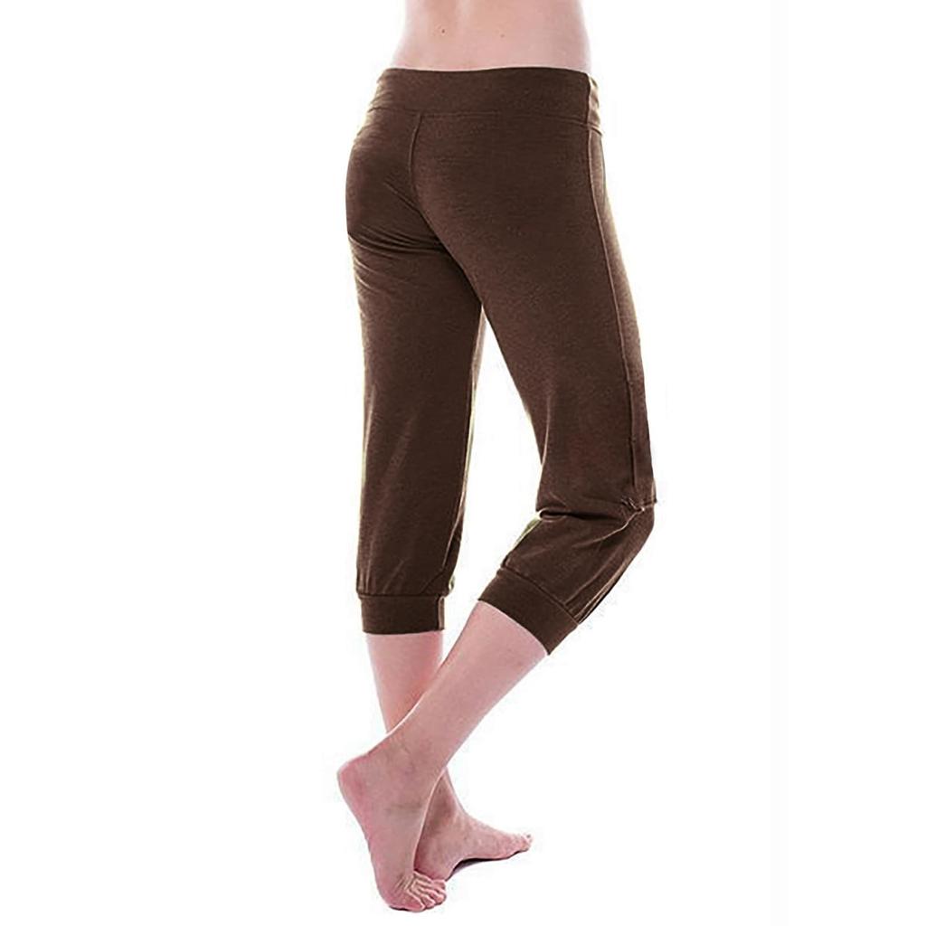 Mode Damen Yoga Einfarbig Selbst Anbau Elastische Band Taschen Hosen Hosen