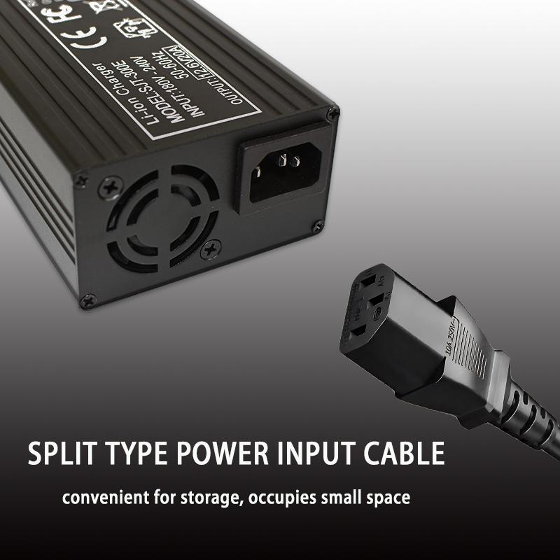 25.2V 10A 12A 28A Charger Smart Aluminum Case for 6S 22.2V Outdoor Li-ion Battery,Battery Pack Charger Built-in cooling fan