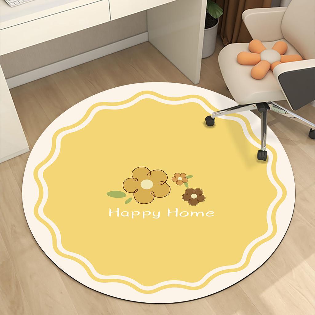 Circular Anti Slip Floor Mat Computer Chair Absorbent Floor Mat Swivel Chair Protective Mat Study and Home Chair Quick Drying Mat