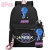 2Pcs/set Anime K-Pop Demon Hunters Printed Backpack with 750Ml Water Bottler for Teenager Girl Boy Large Capacity Waterproof Bookbag Gift