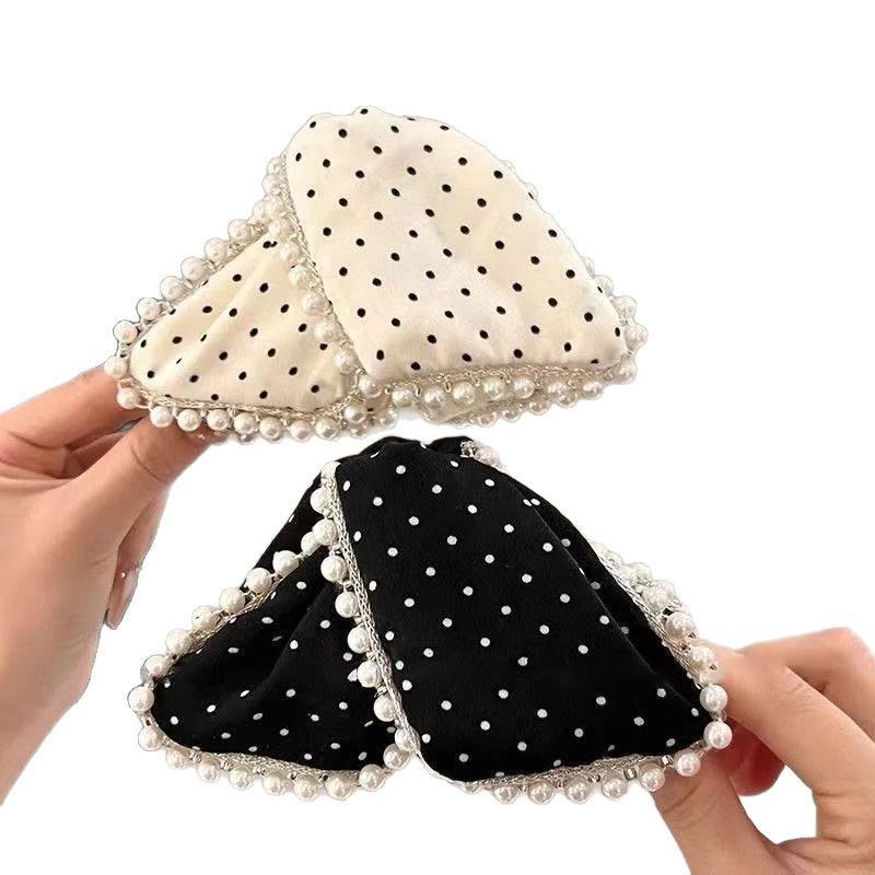 Korean Pearl Polka Dot Triangle Hair Clip: Elegant 2025 Women's Updo Accessory