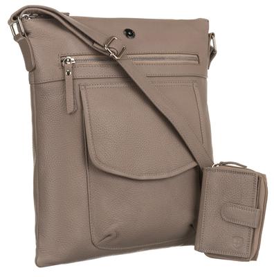 PTN D72-DS-5124 Dark Beige Leather Bag
