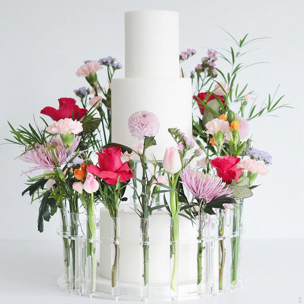 Acrylic Cake Stand Tier Holder, Wedding Decoration, Cylinder Pillars Clear Riser