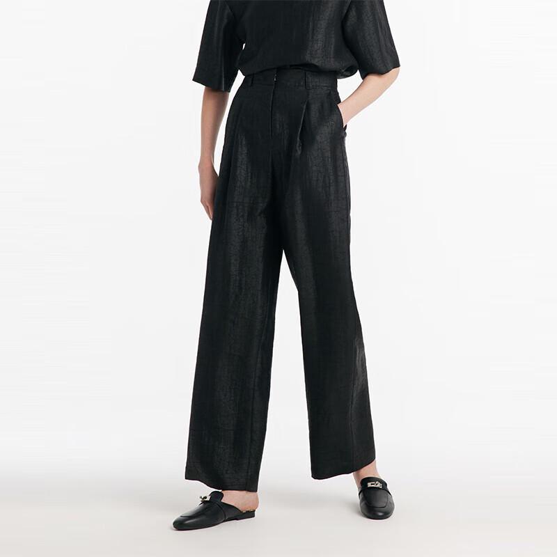 GOELIA Premium Turtle Pattern Xiangyun Silk Straight-Leg Trousers