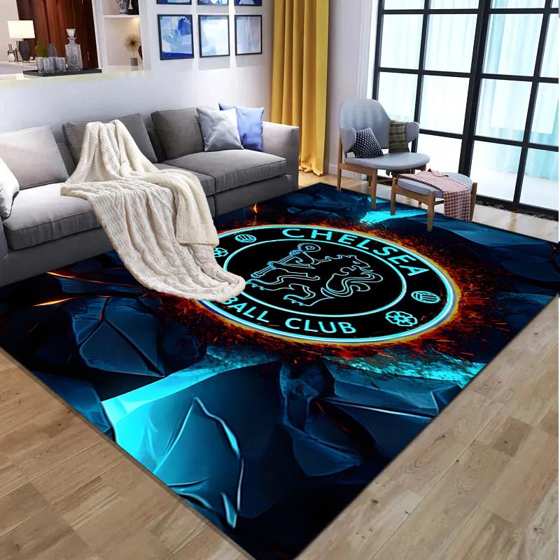 Chelsea F.C Muster Teppich, Innen-/Außenmatte, für Picknick, Spielzimmer, Schlafzimmer, Büro, Wohnzimmer, Heimdeko Teppich, Geburtstagsgeschenk