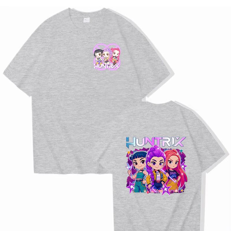 Movie KPop Demon Hunters Rumi Mira Zoey Derpy Tiger Double Sided Print T-shirts Men Women Fashion Casual T Shirt 16 Colors