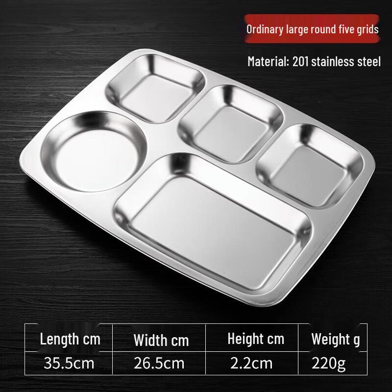 Stainless Steel Divided Dining Tray