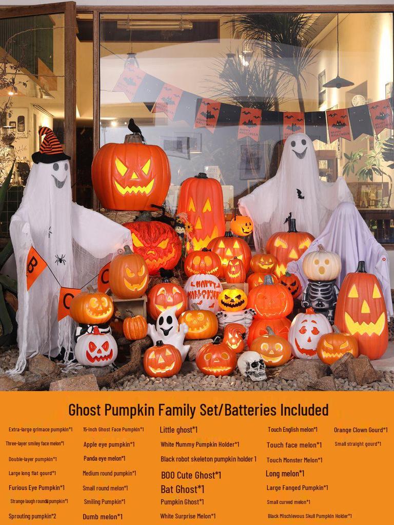 Luminous Halloween Pumpkin Lantern Decoration - Large Outdoor Display for Shopping Malls and Events
