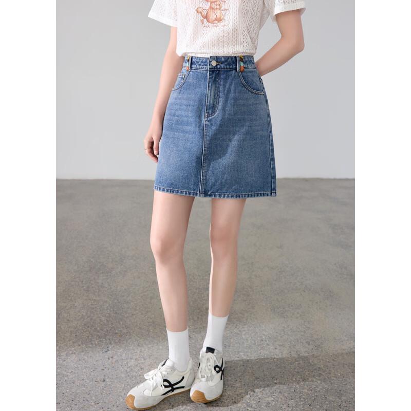 Betu Women's High-Waist Washed Denim Mini Skirt