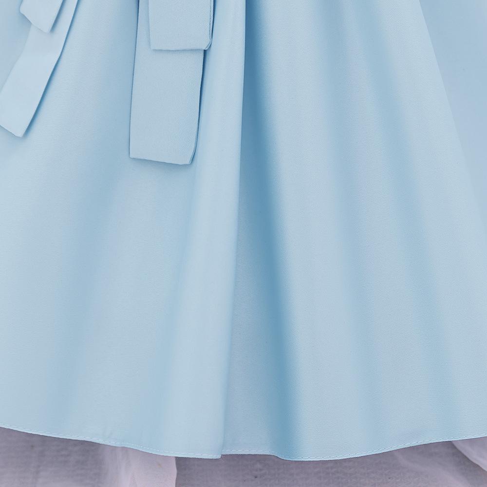 2025 Dívčí kojenecké princeznovské šaty k prvním narozeninám - Saténové s nabíranými rukávy a pruhovaným designem s mašlí